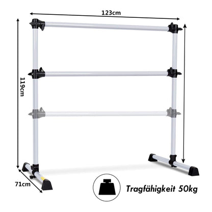GOPLUS Ballet barre, ballet bar, stretch bar, adjustable height, for kids and adults, 120 x 118 x 71cm, color option (Silver)
