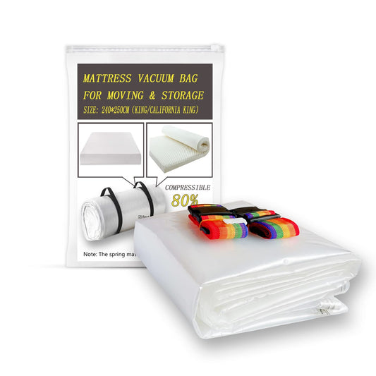 YZMY vacuum bags for mattresses, vacuum-sealed mattress cover for moving/storage of foam mattresses, 80% compression, 2 straps (Size: 240x250cm)