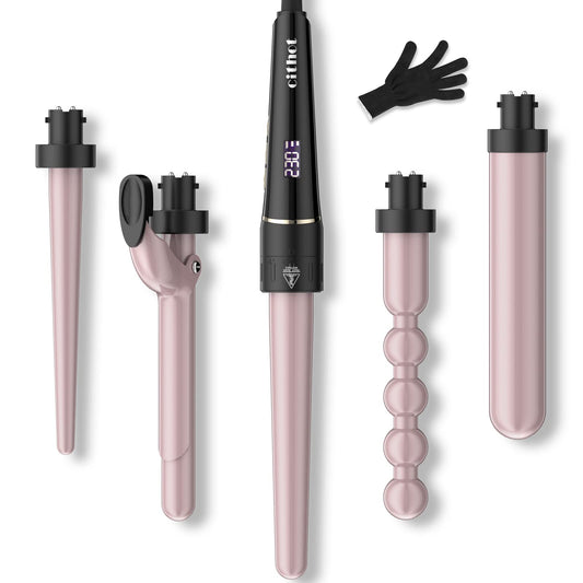 5-in-1 curling iron for big and small curls. Curler set with different attachments from 09-32mm. Ceramic waver with safety shut-off. Curling wand includes gloves and a 2.0m power cord.