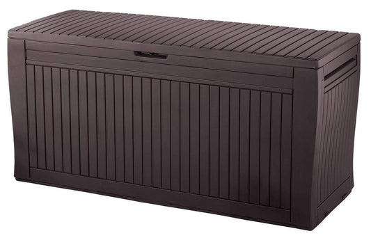 Koll Living cushion box / storage box 270 liters, 100% waterproof with ventilation, no bad smell / mold, modern wood look, lid can support up to 250 KG (2 people)