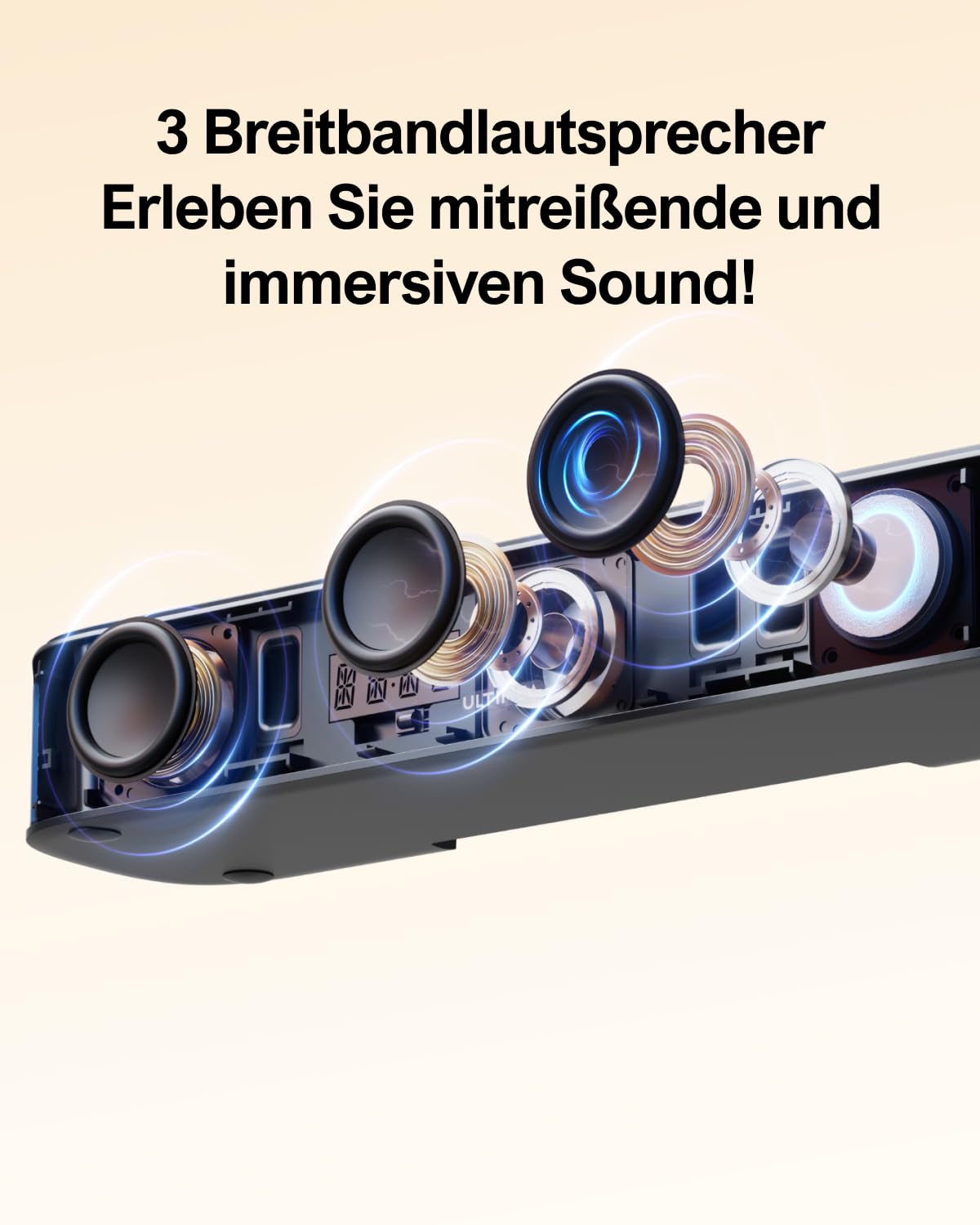ULTIMEA 7.1ch Soundbar for TV devices, Surround Sound System for home cinema with app control, Soundbar with Subwoofer, 4 Surround Speakers, Sound system with adjustable EQ, Bluetooth 5.3, Aura A40