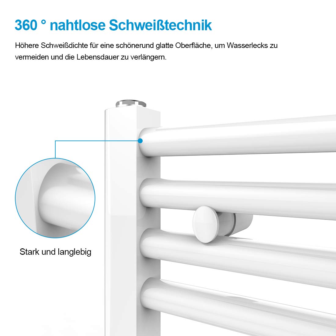 Heilmetz bathroom radiator white towel warmer heating 1000 x 400 mm. Bathroom radiator towel warmer with middle connection.