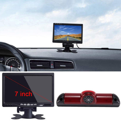 Car Roof Top Mount Brake Light Camera Brake Light Reverse Camera for FIAT Ducato/Peugeot Boxer/Citroen Jumper/Dodge+7" Inch DVD Monitor TFT Screen Truck Car LCD Display