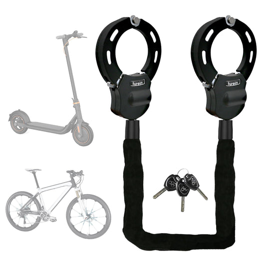 Lock for E Scooter 8mm, handcuff lock, bike lock key, silicone protection against scratches cut-resistant, locks for E scooters/bikes/e-bikes/motorcycles (black-type3)