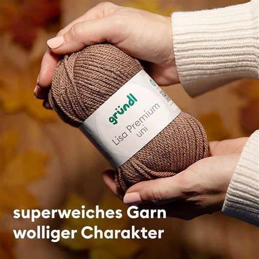 Gründl Wool Lisa Premium solid - 10 x 50 g - Yarn for crocheting - Yarn for knitting - 100% Polyacrylic - Soft & easy to care for - Needle size 3.5-4.5 - Baby pink