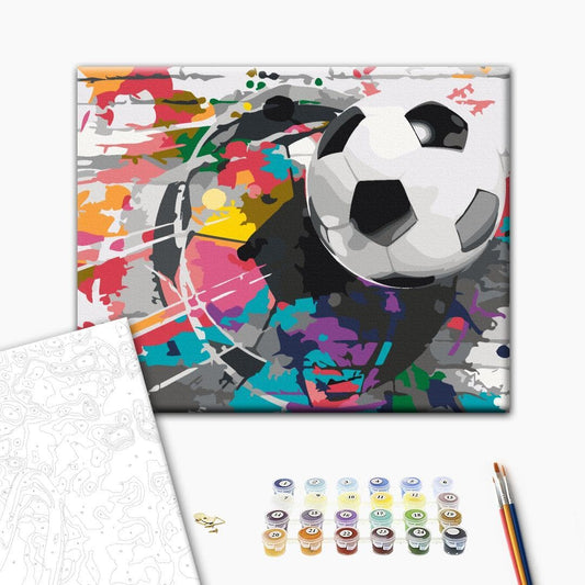 murando - Paint by Numbers Soccer 50x40 cm painting set with wooden frame on canvas for adults children painting hand painted kit DIY gift decoration n-A-0558-d-a