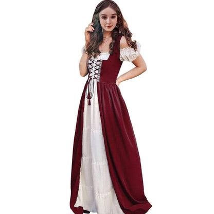 Aibaowedding Renaissance Dress Women Medieval Dress Medieval Costumes Women (bur, L/XL)