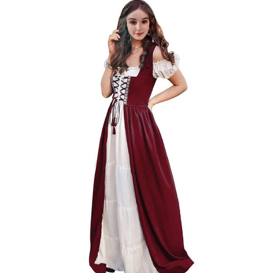 Aibaowedding Renaissance Dress Women Medieval Dress Medieval Costumes Women (bur, L/XL)