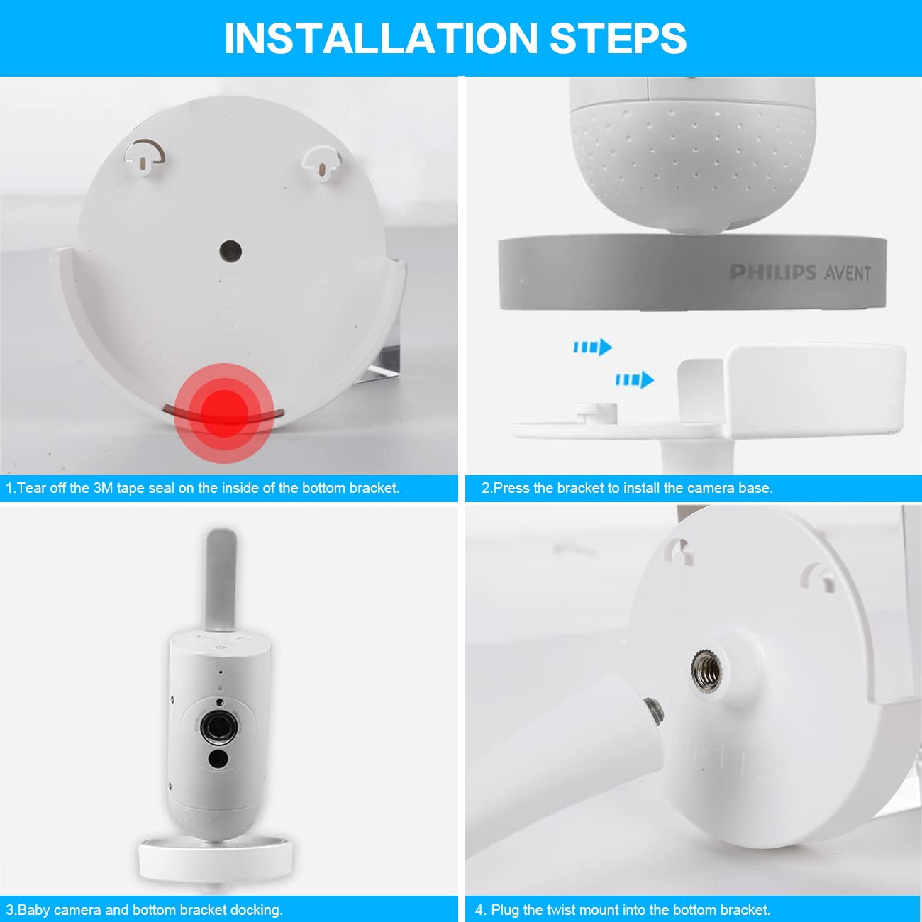 Monitor Holder for Philips Avent Baby Monitor SCD923/26, Flexible Multifunction Stand for Philips Avent Video Baby Monitor, Video Baby Monitor Camera Mount Holder Stand Accessory