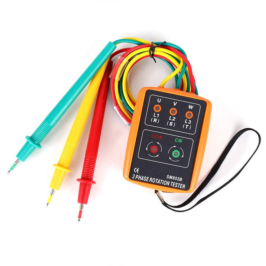 3 Phase Rotation Tester, SM-852B 60V~600V AC Sequence Order Display Tester 20Hz-400Hz, AC Sequence Display