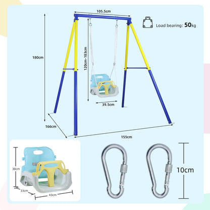 CCLIFE Baby swing with swing frame children's swing swing set outdoor and indoor adjustable from 2 years ZERRO