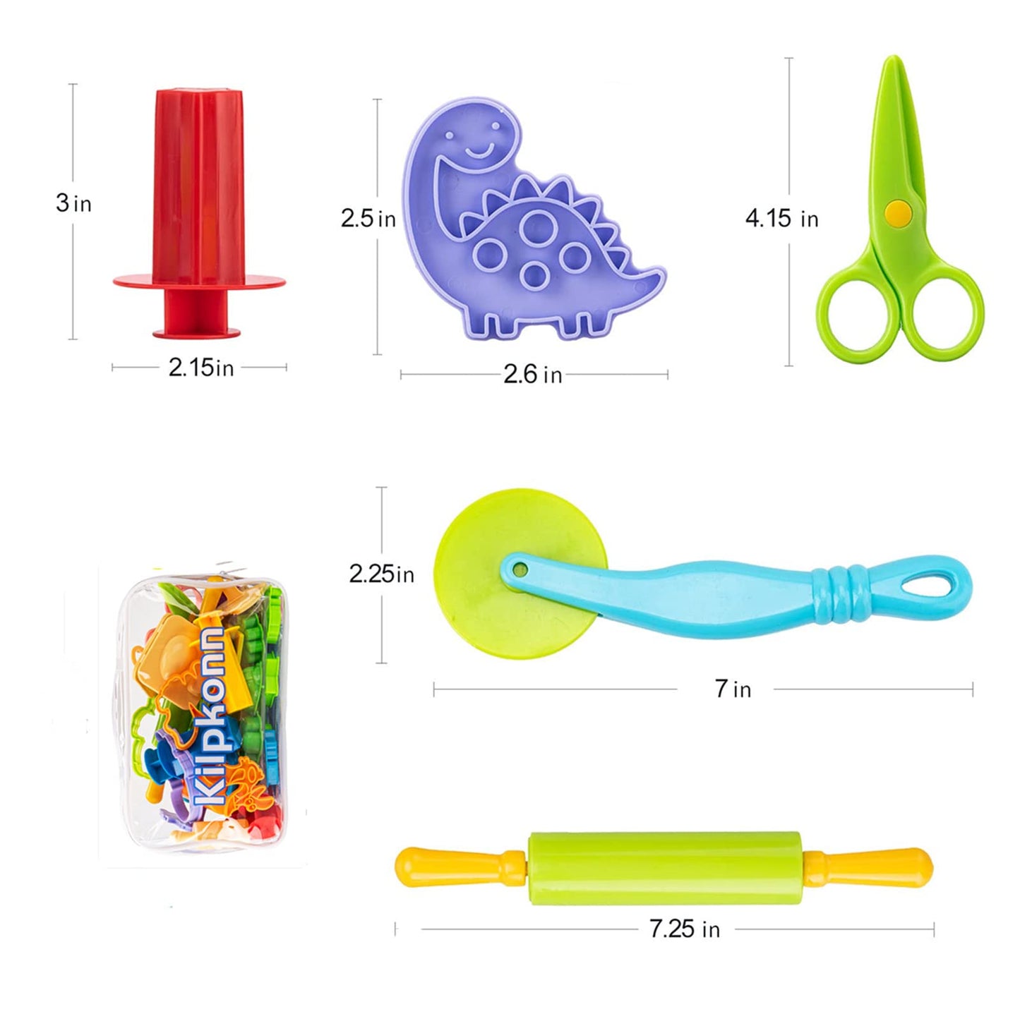 42pcs Clay Accessories, Clay Tool Set, Molds, Scissors, Clay Dough Roller with Storage Bag, Play Dough Set Accessories for Kids Toddlers Boys Girls.