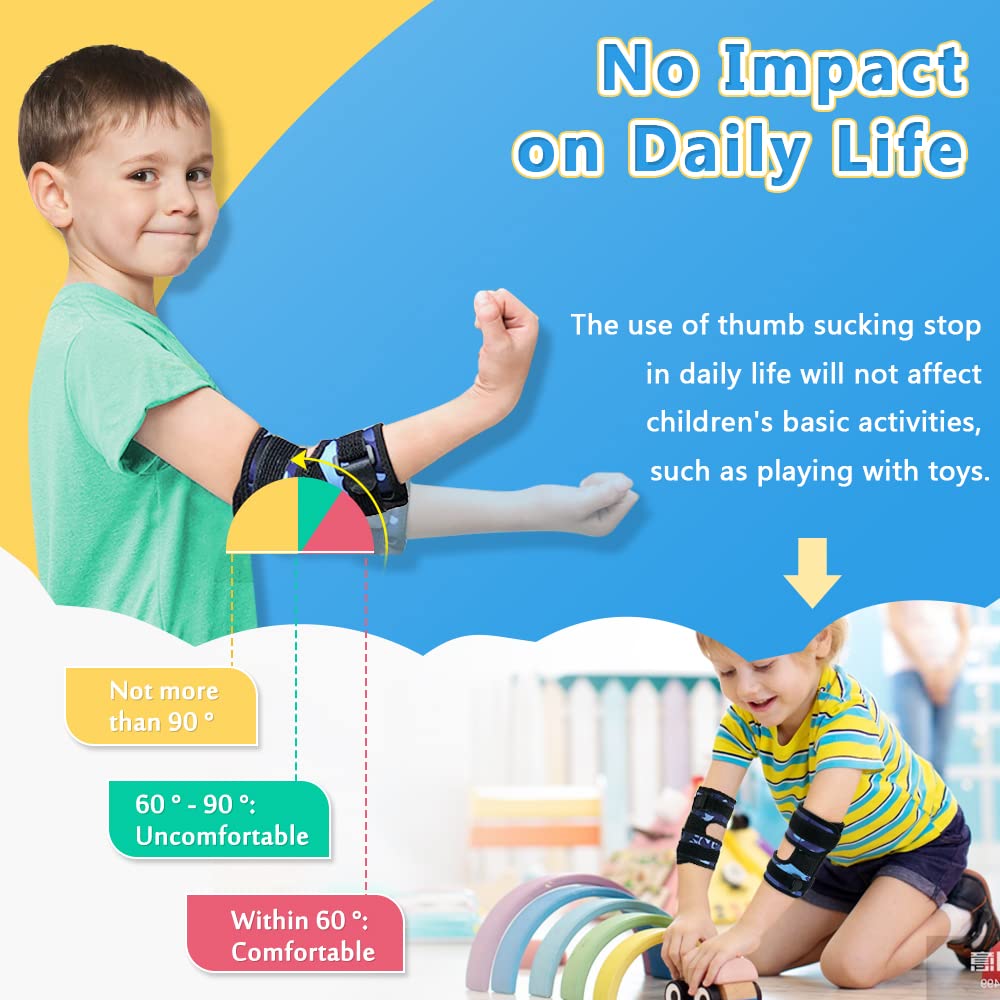 Mybow Thumb Sucking Stop for Kids Finger Nail Biting Prevention Hand Stop Sucking Guard for Toddlers Biting Treatment Kids Elbow Immobilizer Brace Thumb Sucker Stopper (2PCS)