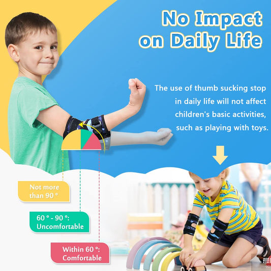 Mybow Thumb Sucking Stop for Kids Finger Nail Biting Prevention Hand Stop Sucking Guard for Toddlers Biting Treatment Kids Elbow Immobilizer Brace Thumb Sucker Stopper (2PCS)