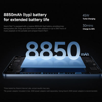 XIAOMI Pad 7 Tablet+Pen, 11.2-inch, 8+128GB, Grey, 3.2K 144Hz Display, Snapdragon 7+ Gen 3, 8850mAh Battery, 45W TurboCharge, HyperAI, Quad Speakers, Seamless Desktop-like Experience