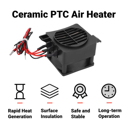 Air heater, 220V 300W Constant Temperature Electric Heater Fan Electric Ceramic Thermostat Air Heater for Air Conditioner, Automobile.