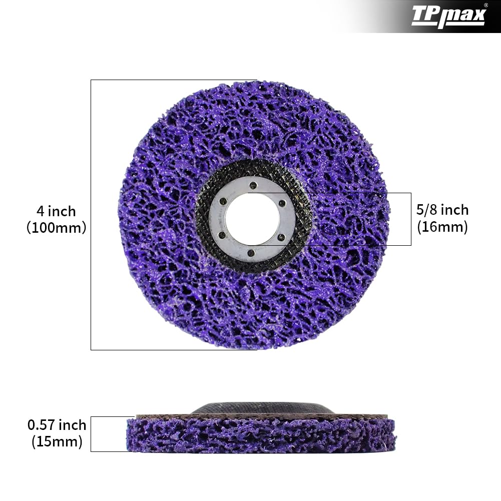 100mm grinding discs for angle grinders, 5 pieces of CSD cleaning discs, coarse cleaning disc, nylon web disc for paint and rust removal.