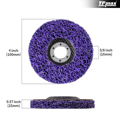100mm grinding discs for angle grinders, 5 pieces of CSD cleaning discs, coarse cleaning disc, nylon web disc for paint and rust removal.