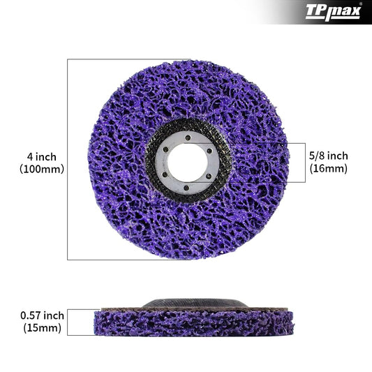 100mm grinding discs for angle grinders, 5 pieces of CSD cleaning discs, coarse cleaning disc, nylon web disc for paint and rust removal.