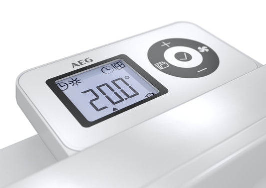 AEG Wall Convector WKL 755, electric heater energy-saving, 750 W for approx. 9 m², TÜV tested, LCD display, weekly timer, 236532