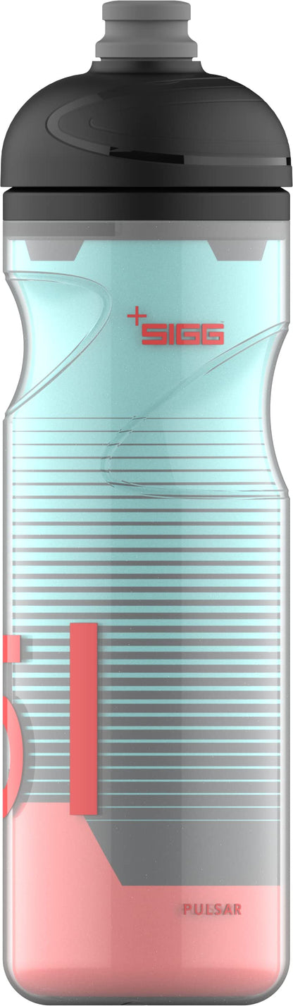 SIGG - Bike Water Bottle - Pulsar Therm Frost - Insulated - Squeezable - Dishwasher Safe - Lightweight - Leak-proof - BPA-free - Outdoor Sport & Bike Accessory - Pastel turquoise & red - 0.65L