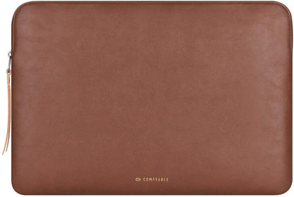 Comfyable Slim Protective Laptop Sleeve 15 Inch compatible with MacBook Air 15 Inch M4 2025 M3 2024 A3114 & M2 2023 A2941, PU Leather Waterproof Cover Computer Case for Mac, Brown