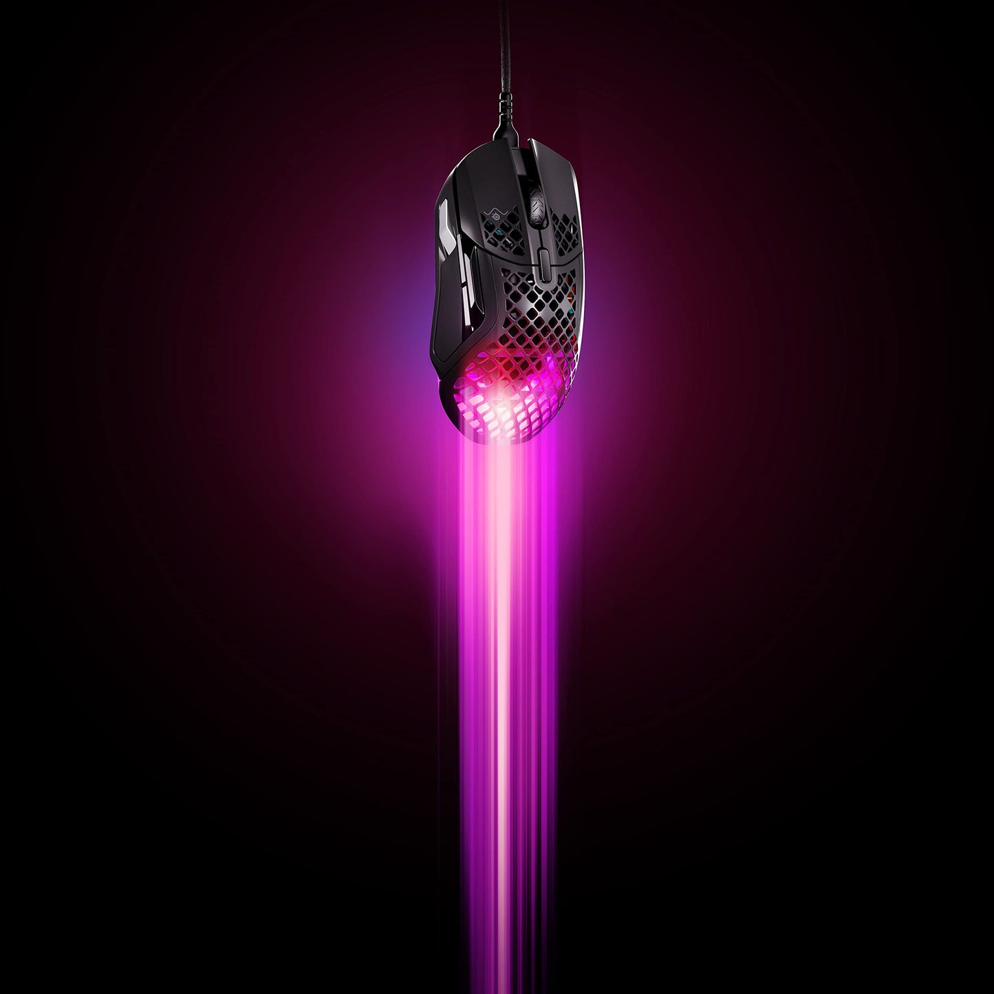 SteelSeries Aerox 5 - RGB gaming mouse with surface cutouts - Lightweight and water-resistant - Optical TrueMove Air sensor with 18,000 DPI.
