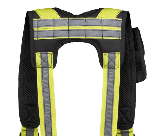 Shoulder strap with smartphone pocket in bright orange.
