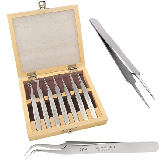 7 SA tweezers for watch repair by S1 Deluxe© - watchmaker tweezers - watch tool