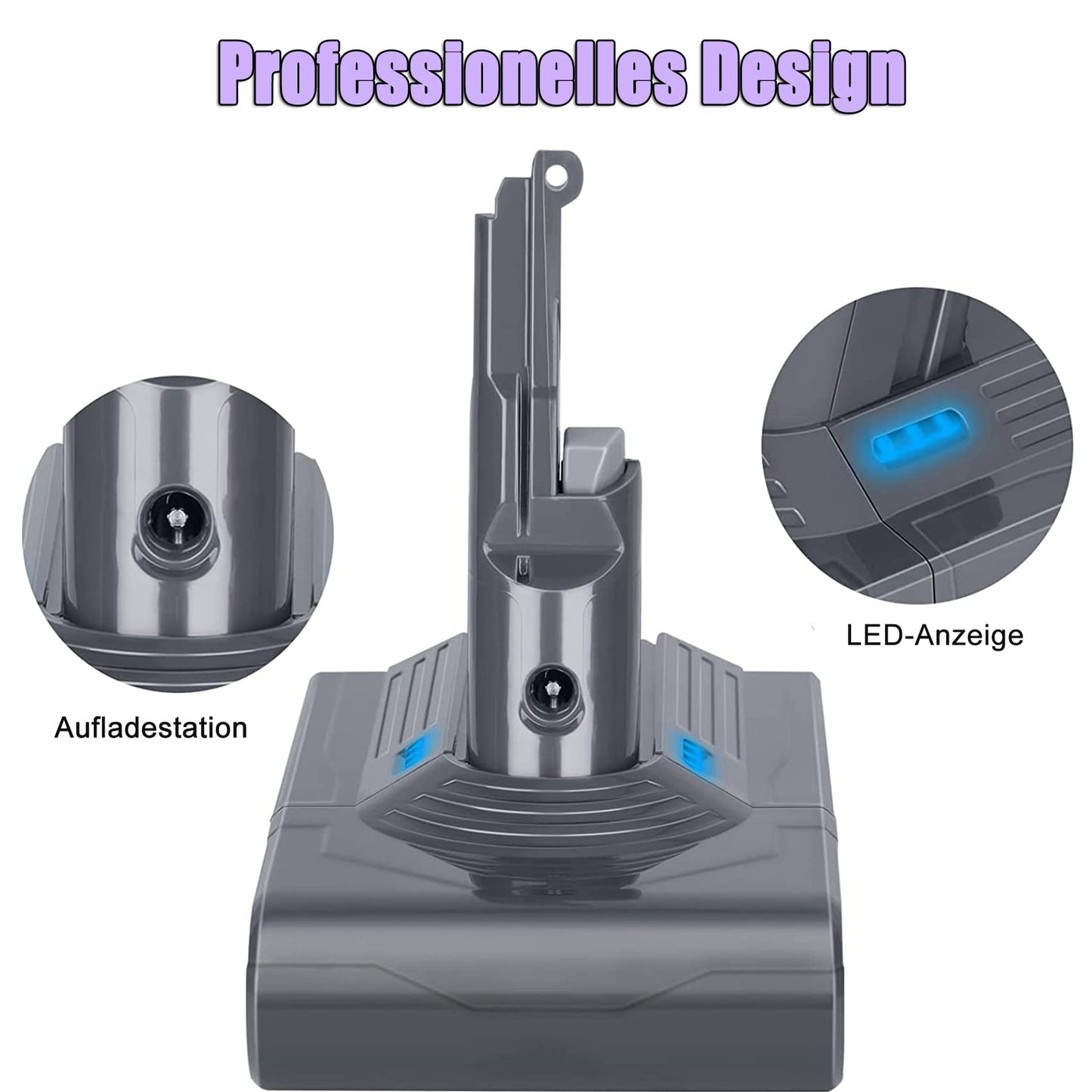 KUNLUN V8 Battery 21.6V V8 Replacement Battery for V8 SV10 Battery Li-Ion Battery for V8 Absolute/V8 Animal/V8 Fluffy V8 Motorhead V8 Slim Exclusive Cordless Handheld Vacuum Charger