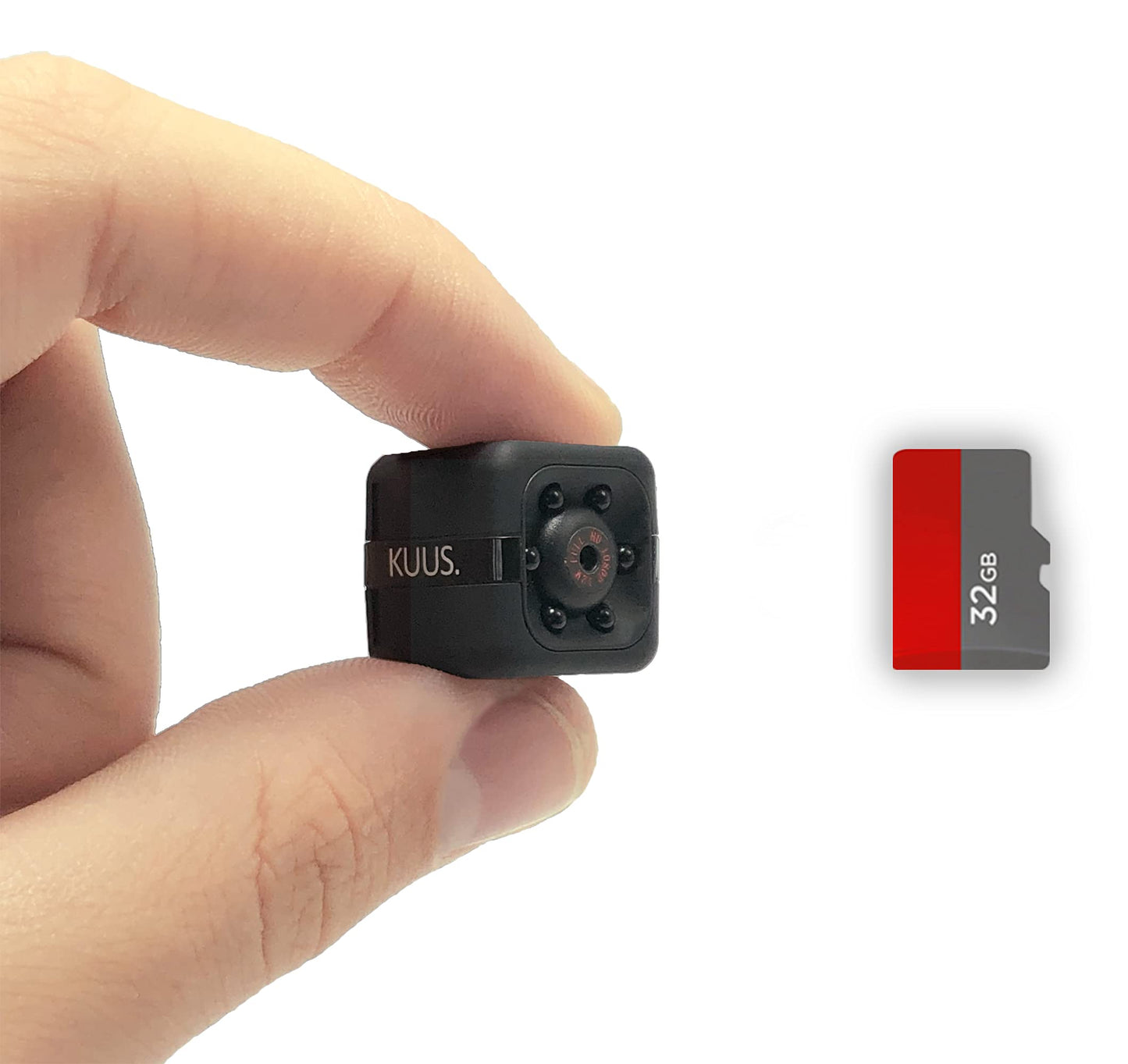 KUUS.® C1 Mini Surveillance Camera 2.3 cm | Indoor surveillance camera with night vision & motion sensor | Full HD 1080P Micro Camera without WLAN with recording 32GB SD card for indoor use.