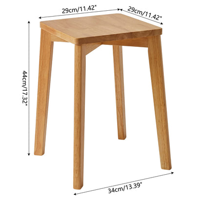 IBUYKE 4-piece dining stool set, wooden stacking chair with non-slip mat, stackable stool for classroom, your kitchen, dining or home pub area, wood color, RF-1501-4