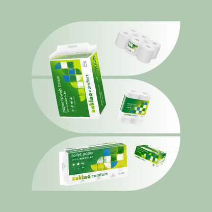 Satino by WEPA Comfort paper towels Format Tissue 277210 - PT3 compatible - 2-ply - green - 20x160 sheets - V-fold - 25x23cm - EU Ecolabel certified - 100% recycled - 3,200 sheets