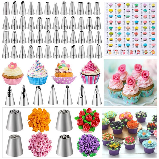 Nifogo Cake Decorating Set 301 Pieces, Rotating Cake Stand, Piping Bag with Tips, Piping Nozzle Set, Baking Accessories, Cake Decorating Supplies for Beginners