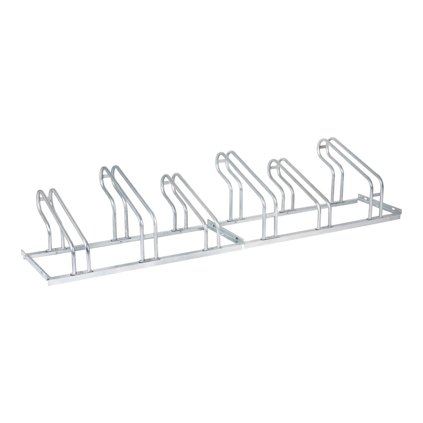 BULL bike stand, for 6 bikes, hot-dip galvanized steel construction, hoop rack, suitable for mountain bikes, for row connection and floor mounting, tire width up to 5.5 cm