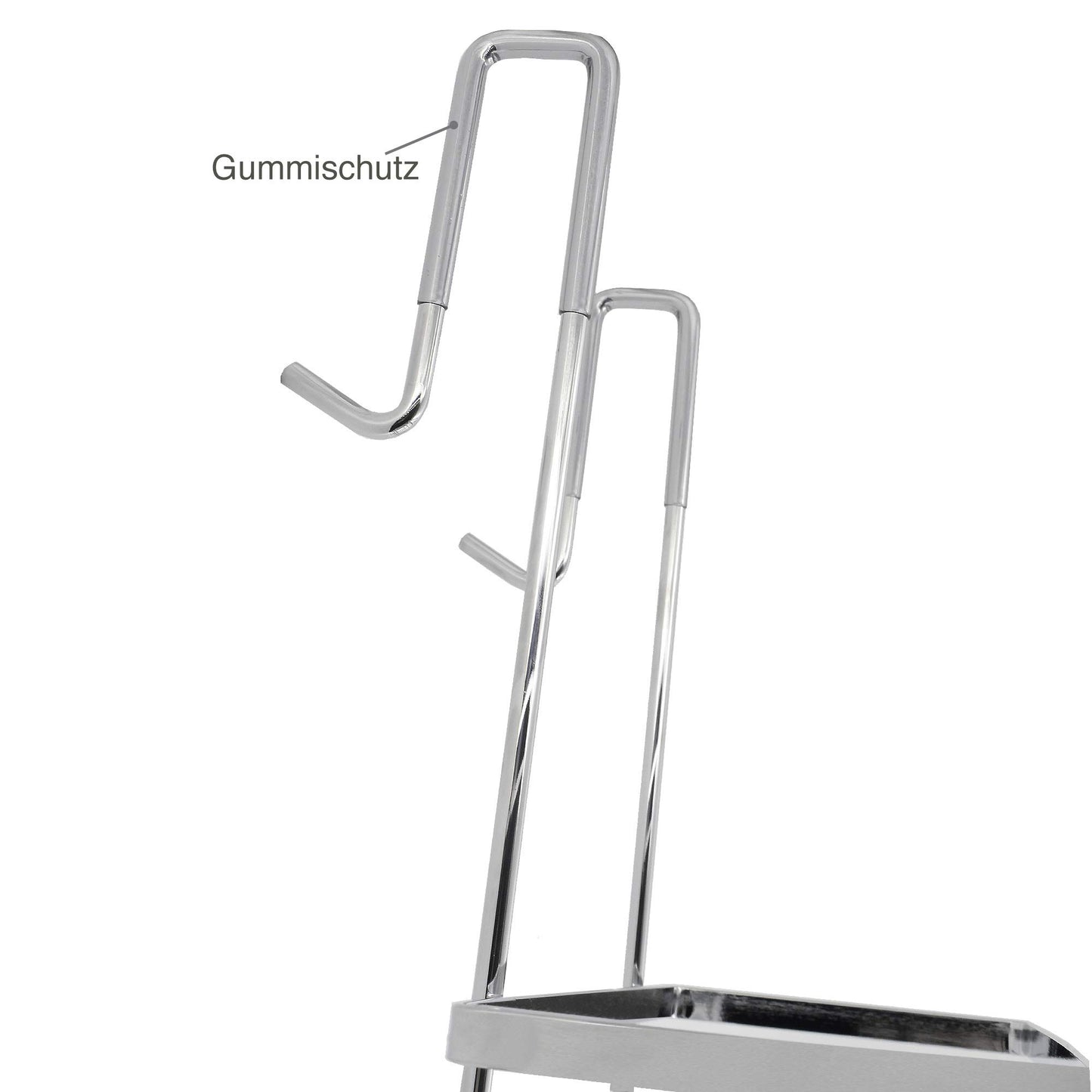 Euroshowers hanging stainless steel shower caddy - no drill shower shelf non-slip shower basket with towel holder height 77 cm