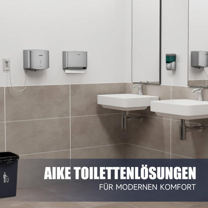 AIKE Paper Towel Dispenser Wall-Mounted without Drilling, compatible with Z/N-Fold and H2 for paper fold size 25.3 x 8 (cm) or smaller, holds 200 sheets of paper.