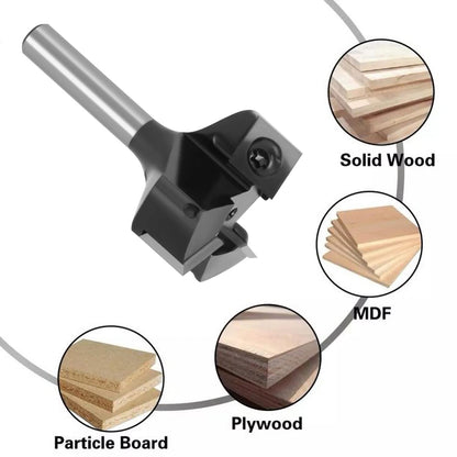 Sinoprotools planing cutter with 8mm shank, 3-edge insert cutter with 12mm carbide blades, diameter 39mm, for woodworking, CNC milling.