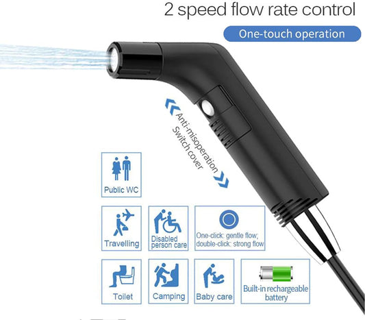 Zooma Travel Bidet Electric, 2.3L Portable Bidet, Electric B-idet Handheld Sprayer for Toilet Outdoor, Camping Bottle Spray Bottle Hand Perineal Bottle for Women Men Kids