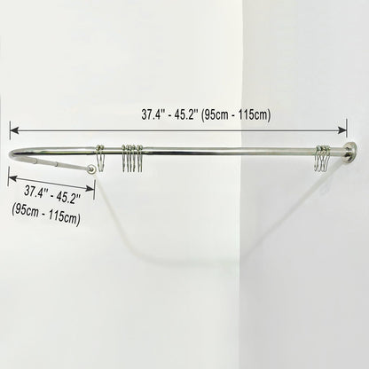 Raoot L-shaped shower curtain rod, bathroom tub corner shower rod, 95-115x95-115cm, adjustable drill rod for bathroom/tub.