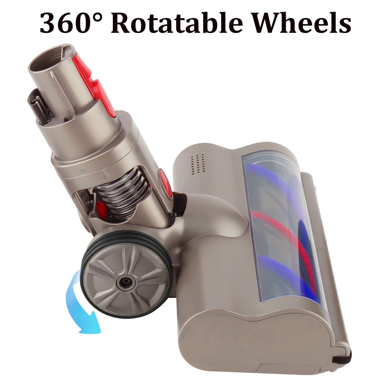 AINUO Motorhead turbine brush cleaning head is compatible with Dyson V7 V8 V10 V11 V15 vacuum cleaners for cleaning carpets, floors, and tiles.