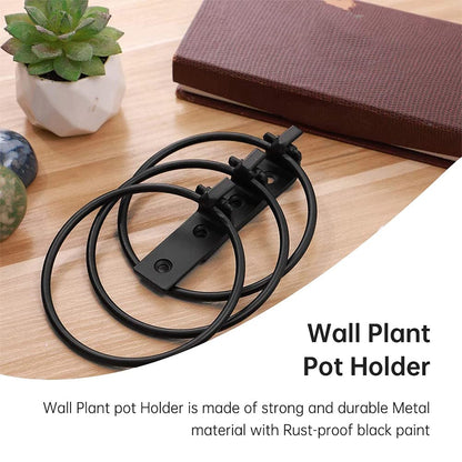 3 pieces Flower Pot Wall Mounted Holder, Foldable Plant Pot Holder Wall, Metal Plant Pot Holder Pot Ring Hook, Used for Home Garden Balcony Outdoor Plant Pot Holder Wall (17.5 x 15 x 6.2 cm)