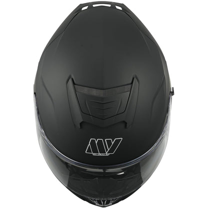 MY Motorcycle Full Face Helmet with Sun Visor for Men and Women, ECE 22.06 Approved, Model MY-936 (Matte Black, XS)