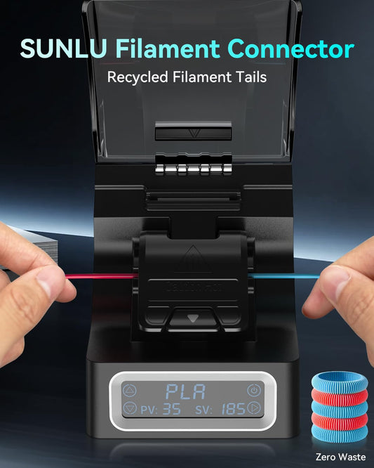 SUNLU Filament Joiner, 3D Printer Filament Connector 1.75mm 240°C Rapid Heating - Compatible with PLA PETG TPU ABS PA Nylon, Easy to Use, Package of 200 PTFE sleeves