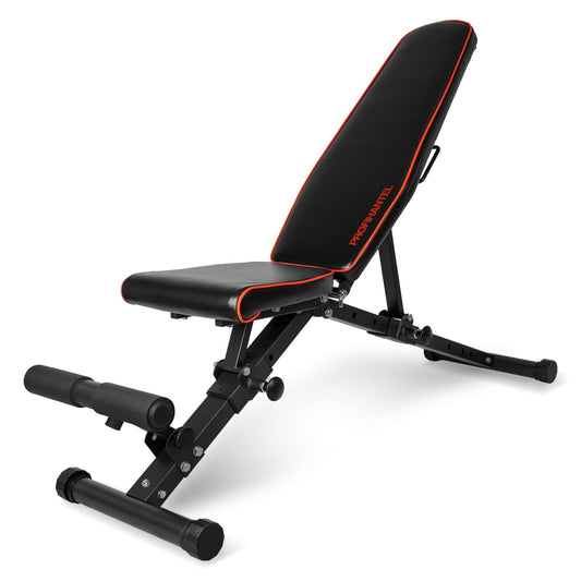 Professional dumbbell | Foldable Deluxe Dumbbell Bench | Space-saving & quick to fold | 21-level adjustable incline bench | Extremely durable with 550 kg weight capacity | With leg rest | Foldable and stable training bench