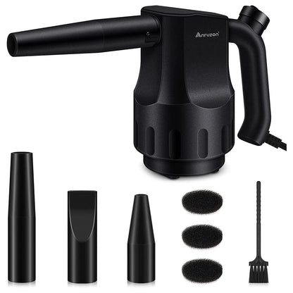 Anruzon Electric Dust Blower, Mini Air Duster with 3 Nozzles, 35000RPM, PC Cleaning Kit, Portable Cleaner for Laptop, Office Equipment, Household, Car, Keyboard.