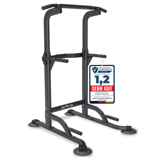 DH FitLife Power Tower Dip Station | Freestanding Pull-Up Bar | Dip Bars Back Trainer | Power Station Power Tower | Fitness Station | Power Rack for Home Gym | Home Strength Training