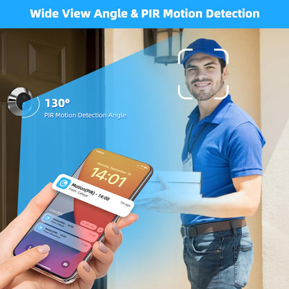 TKSTAR peephole surveillance camera wireless WiFi mobile phone transmission with APP recording + motion sensor night vision with 5000mAh battery + 4.3" display monitor