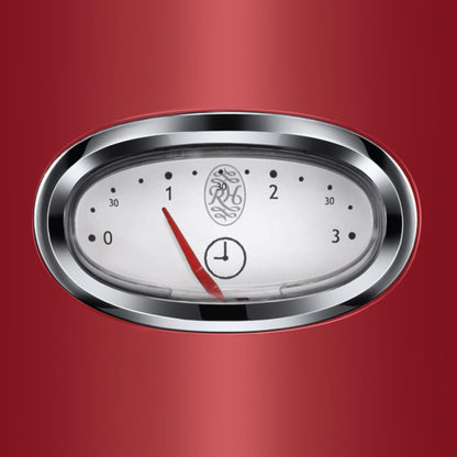 Russell Hobbs toaster [for 2 slices] Retro Stainless Steel Red (countdown display in retro design, including bun rack, 6 browning levels + defrost & reheat function, 1300W) Vintage 21680-56