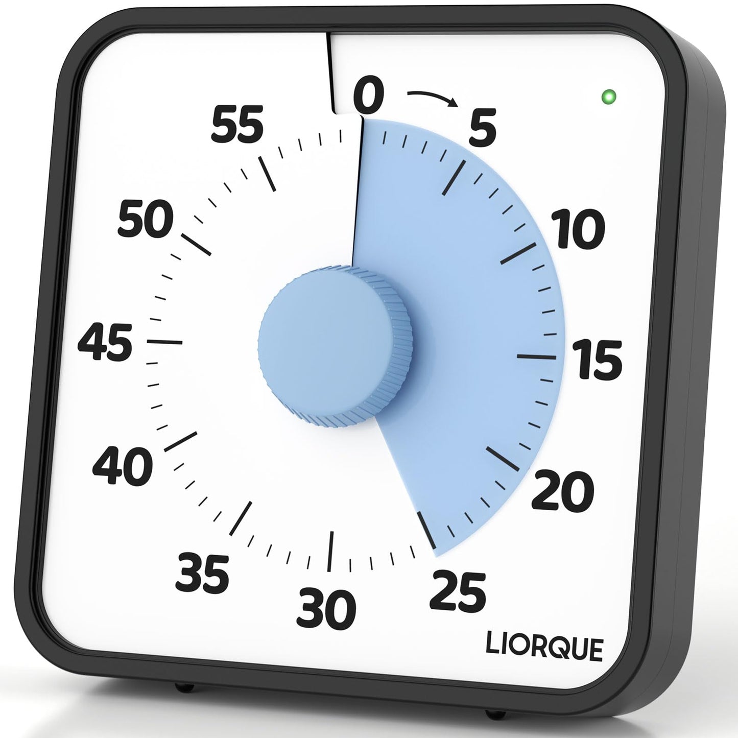 LIORQUE 19cm Visual Timer 60 Minute Countdown Timer with Large Screen for Kids and Adults Quiet Short-Term Timer for Kitchen School Office Battery Included